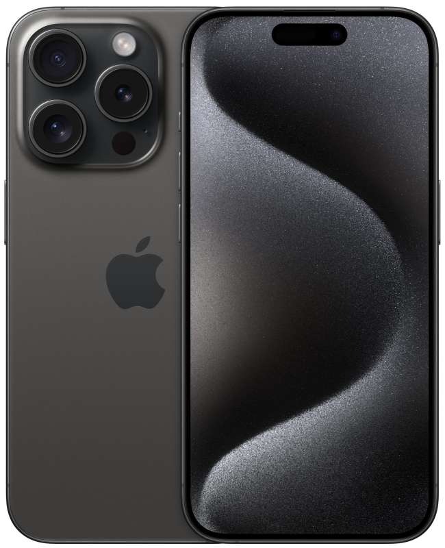 Apple iPhone 15 Pro, 256 ГБ (2 nano sim), "титановый черный"